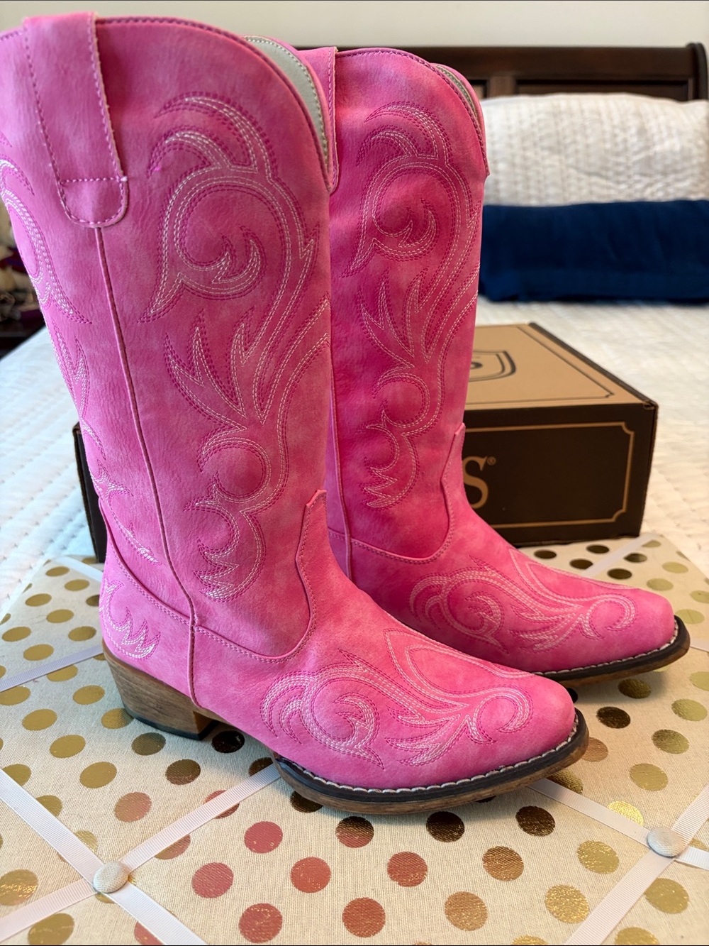 Cavenders Roper  Women's Western Cowboy Boots Pink 7.5 Stylish Cowgirl new - Picture 2 of 9